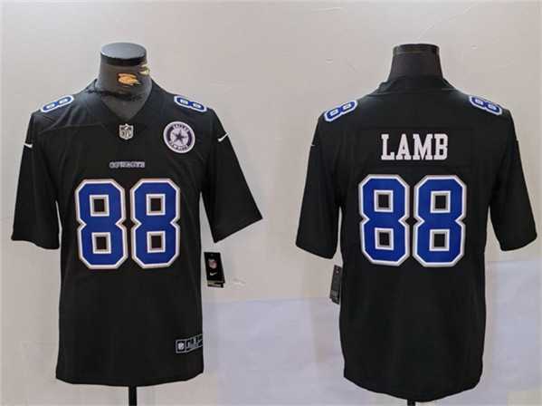 Mens Dallas Cowboys #88 CeeDee Lamb Black Throwback With Patch Vapor Untouchable Limited Football Stitched Jersey